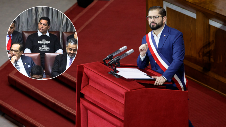 ¿Qué decía? Diputado Durán usó polera con mensaje para el pdte. Boric en la Cuenta Pública