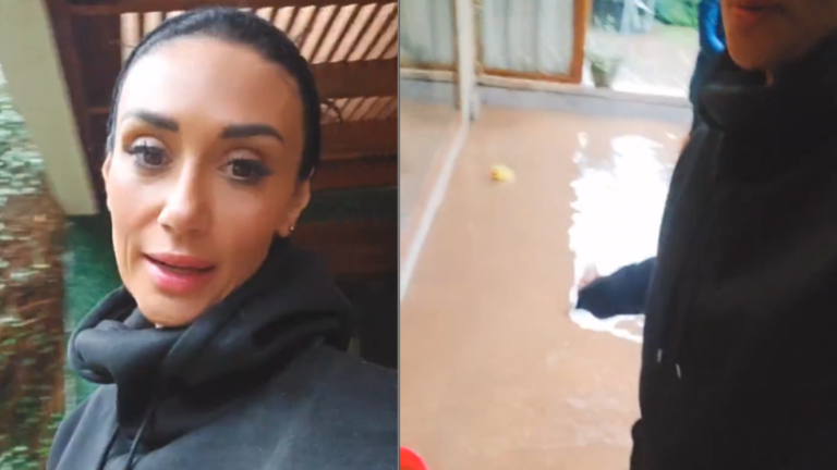 “Se me puede pasar a...”: Pamela Díaz sufrió la inundación de su casa en medio de intensas lluvias