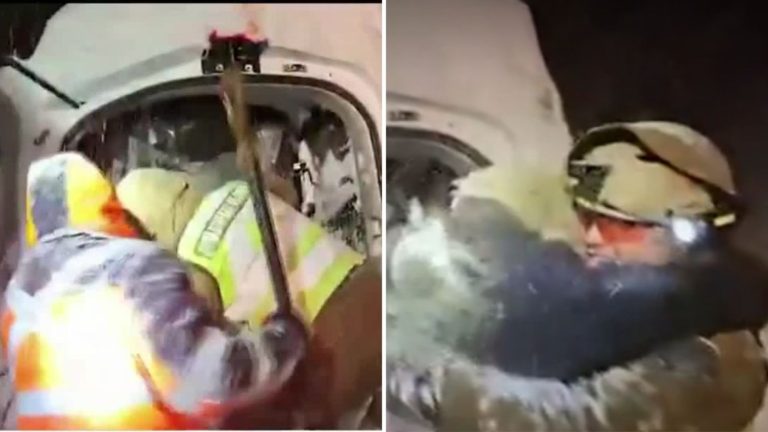 ¡Sacó lágrimas! El emocionante rescate del hombre que quedó atrapado en la nieve en Farellones