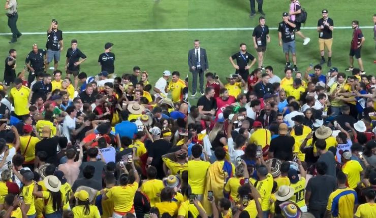 Escándalo: Partido de Colombia vs Uruguay terminó en feroz pelea de jugadores con hinchas