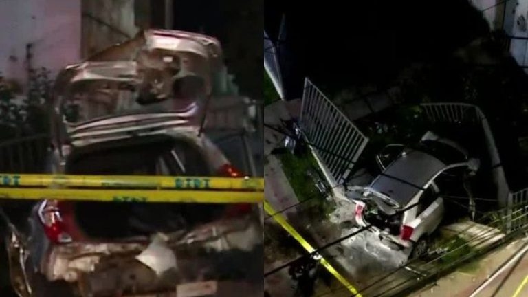 Auto terminó incrustado en casa tras grave choque en Providencia: Uno no habría respetado luz roja