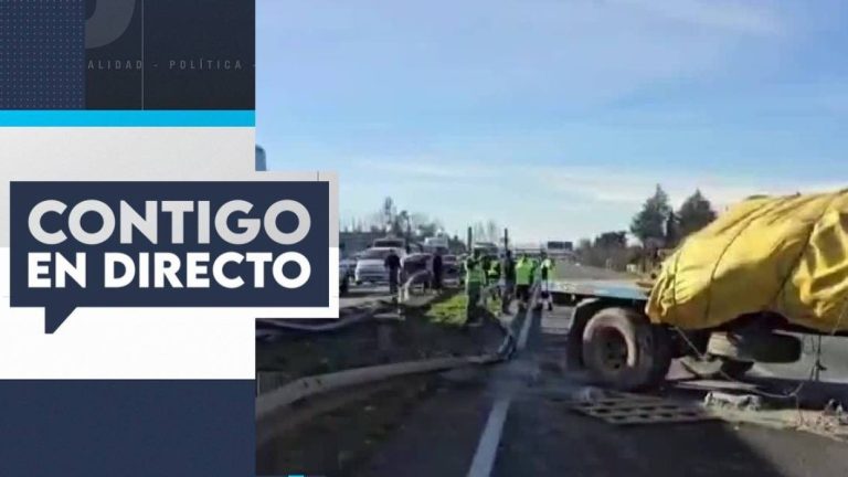 Tránsito cortado de sur a norte en Ruta 5 Sur por gran accidente de camión