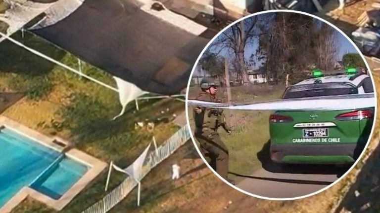 Revelan imágenes aéreas de parcela donde ocurrió crimen múltiple en Lampa