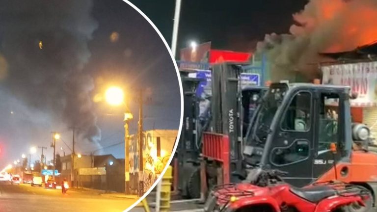 Incendio de grandes proporciones afectó a Puerta 2 de Lo Valledor en Pedro Aguirre Cerda