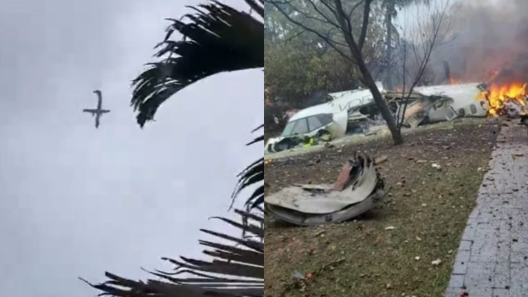 Tragedia en Brasil: Avión con 62 personas cayó abruptamente en barrio residencial