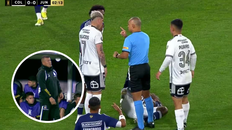 Con bronca de Almirón: Carlos Palacios se ganó amarilla por imprudente falta