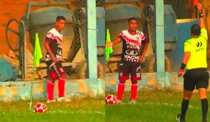 No se aguantó y pagó: Jugador fue expulsado en la Copa Perú tras orinar en plena cancha