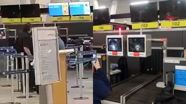 Día de furia en el Aeropuerto de Santiago: Pasajero destruyó todo lo que pilló tras enterarse que no reservaron su pasaje