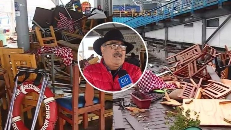 “Murió todo”: Marejadas destruyeron completamente restaurant en muelle Barón