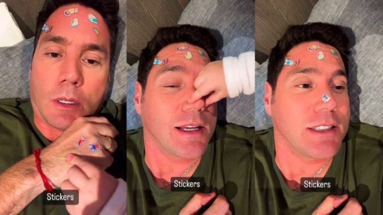 ¡Lleno de stickers! Francisco Saavedra compartió adorable momento con su hija Laura