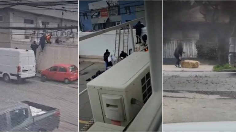 Saltaron muro con fusiles: Difunden registros del momento del asalto a sucursal Brinks en Rancagua