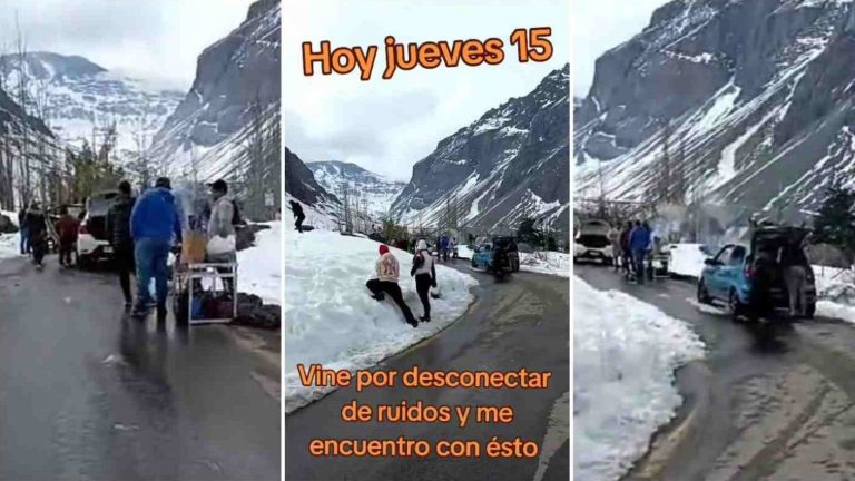 “Vine para desconectarme y...”: Ola de críticas por “carrete en la nieve” grabado por tiktoker en Cajón del Maipo