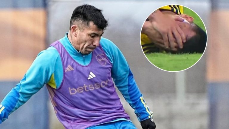 Acusó un golpe: Gary Medel terminó en el piso tras confuso incidente en Copa Sudamericana
