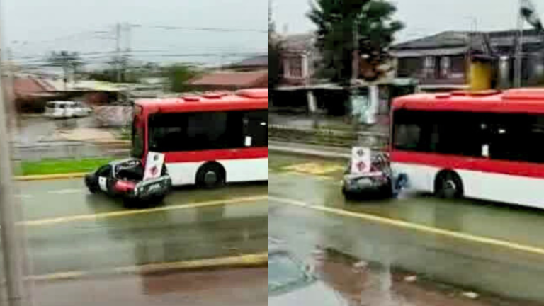 Bus Red arrastró varios metros a camioneta tras violenta discusión en Pedro Aguirre Cerda