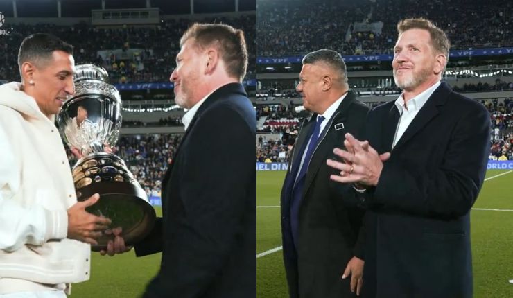 Pdte. de la Conmebol estuvo en homenaje a Ángel Di María: “Un honor compartir este momento”