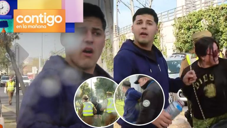 Conductor lanzó agua a cámaras durante tensa fiscalización: Su acompañante tenía orden de detención