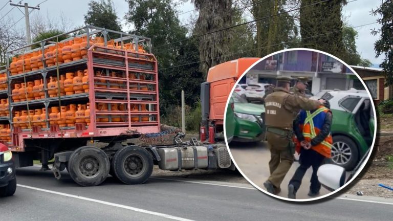 Dos sujetos fueron detenidos tras robar un camión de gas en Maipú: Persecución terminó en Las Cabras