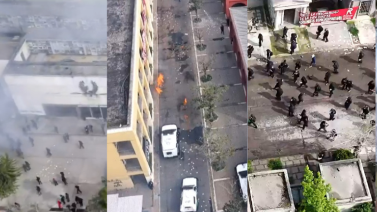 Romería 2024: Encapuchados y carabineros se enfrentan al interior del Cementerio General