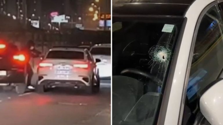 Lleno de disparos: Así quedó vehículo tras violento intento de encerrona en autopista de Macul