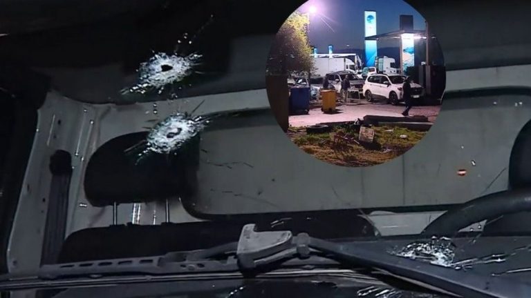Balearon a camionero durante asalto en bencinera: Vehículo presenta tres impactos de bala