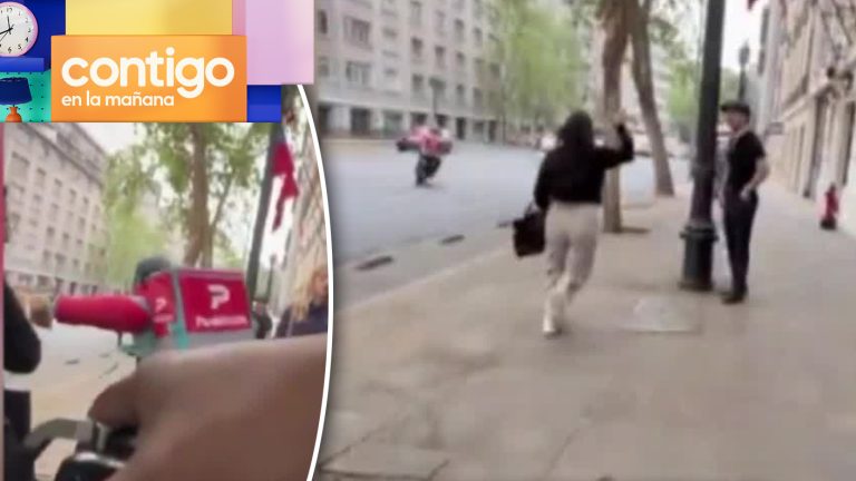 Influencer grabó lanzazo hecho por “delivery” en pleno centro de Santiago