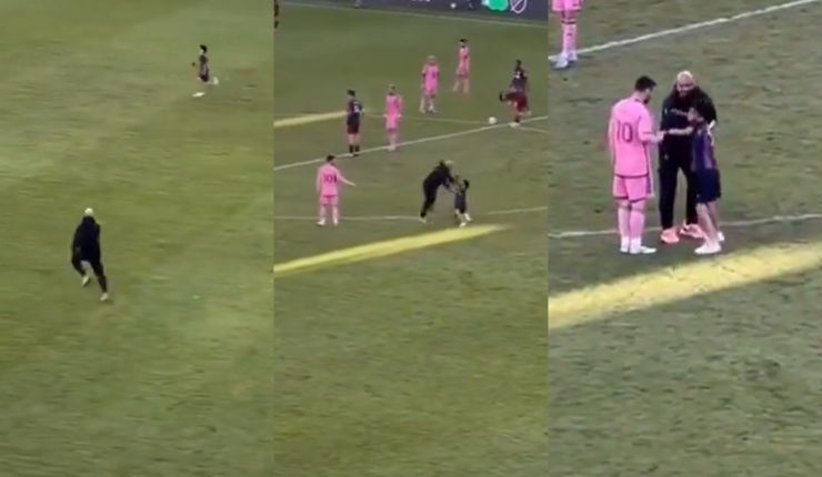 No se escapa nadie: La reacción del guardaespaldas de Messi para atrapar a hincha que quería una foto