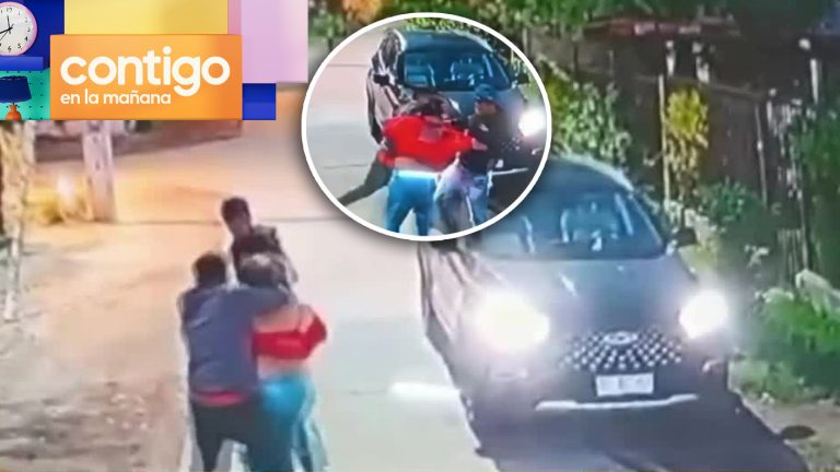 ¡Impactante registro! Mujer se resistió a delincuentes y evitó portonazo en Maipú