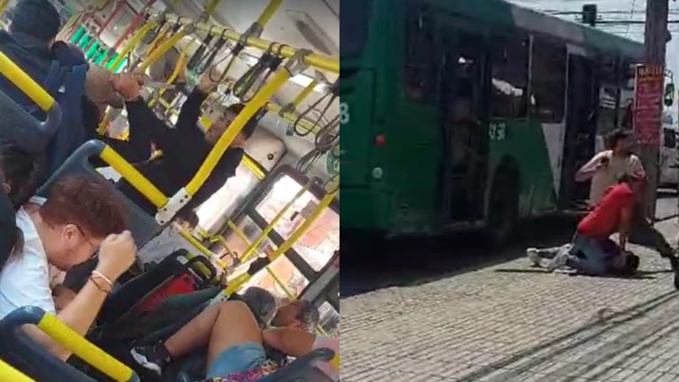 VIDEO | Minutos de horror entre pasajeros: Micro fue atacada a tiros por pelea entre extranjeros en Estación Central