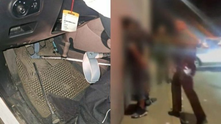 Capturan a banda adolescente en persecución: Líder usaba muleta para pasar los cambios del auto