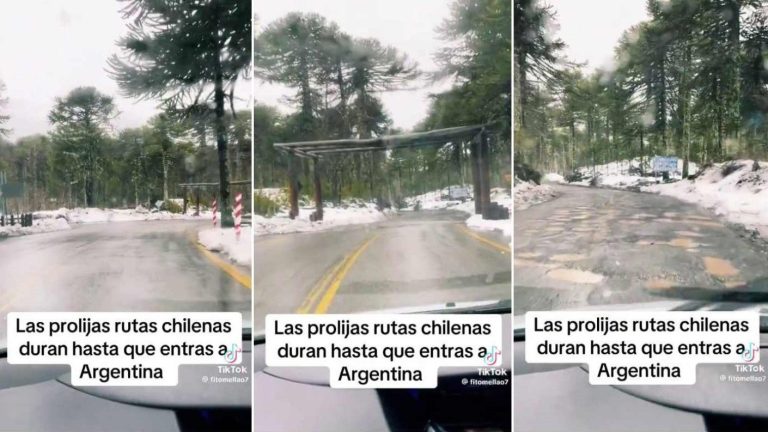 “Da vergüenza”: Tiktoker pasó de ruta chilena a argentina en la frontera y la abismal diferencia se hizo viral