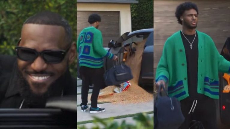 Bautizado: LeBron James castiga a su hijo Bronny con espectacular broma antes de debutar en la NBA
