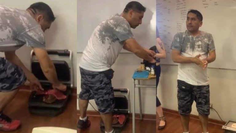 “Ese asadito nada que ver”: Presidente de mesa encendió parrilla en plena votación y se hizo viral