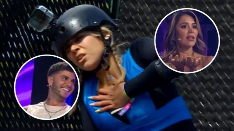 ¿Te fijaste? Las sugerentes expresiones de Chama y Manuel ante dolorosa caída de Carlyn