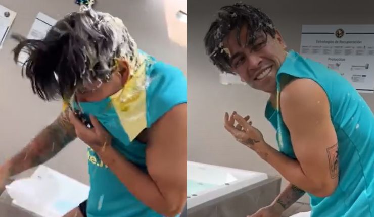 No se salvó: Víctor Dávila festejó su cumpleaños con insólito “tortazo” de sus compañeros