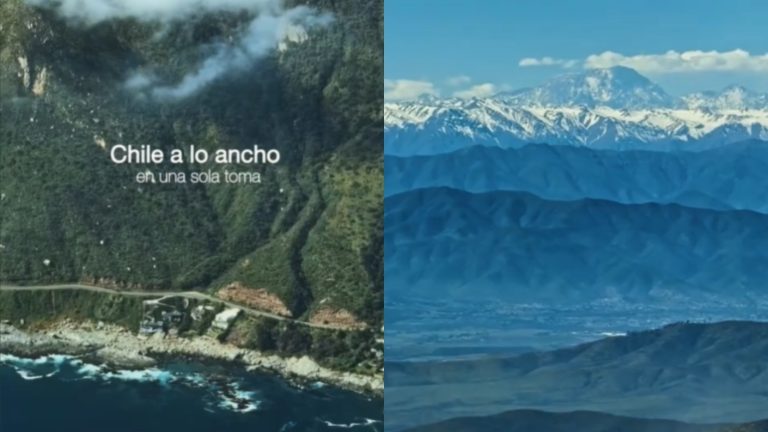 ¡Se ve todo en una sola toma! Viralizan impactante video sobre el ancho de Chile