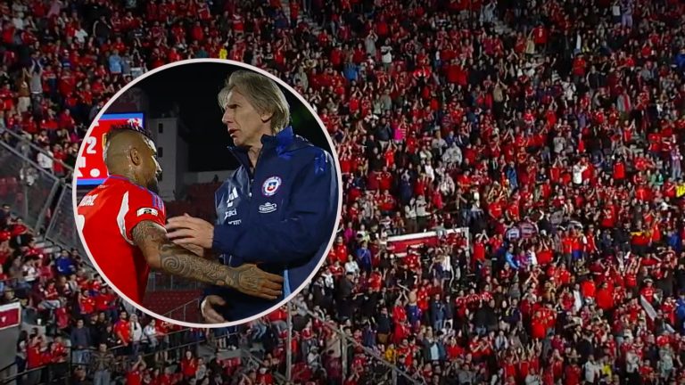 Ovacionado desde todos los rincones del Nacional: Vidal fue aplaudido por los hinchas y felicitado por Gareca