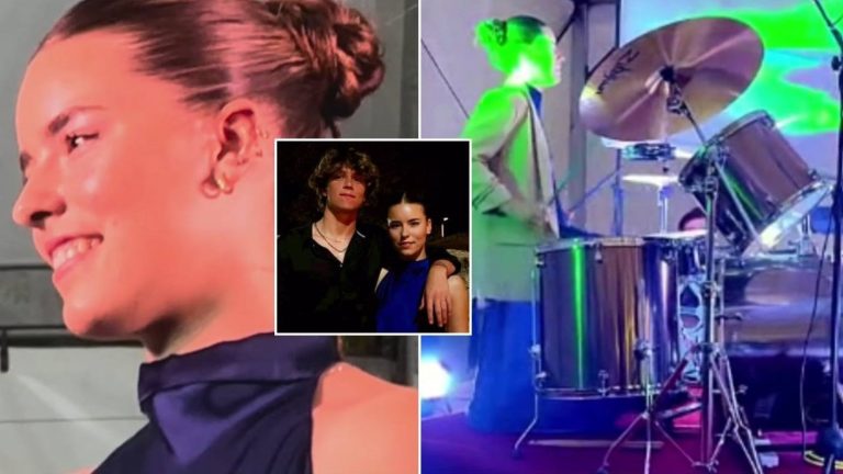 ¡Lo dio todo! Milagros Zabaleta tocó batería y sorprendió con impactante look en gala de cuarto medio