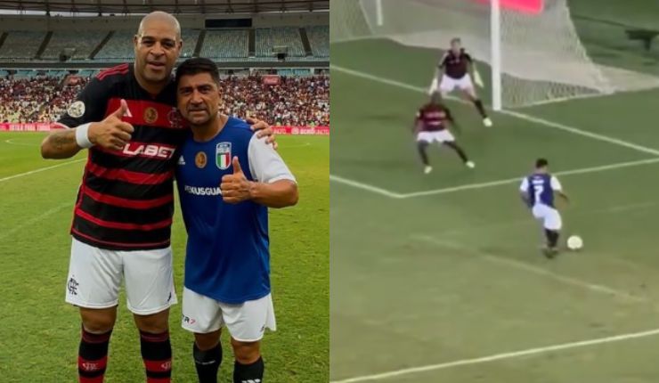 Fantasista total: David Pizarro se luce jugando en el partido de despedida de Adriano