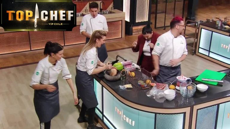 ¡Le explotó en la cara! Javiera Acevedo reventó un coco y ensució impecable vestido de chef Fernanda