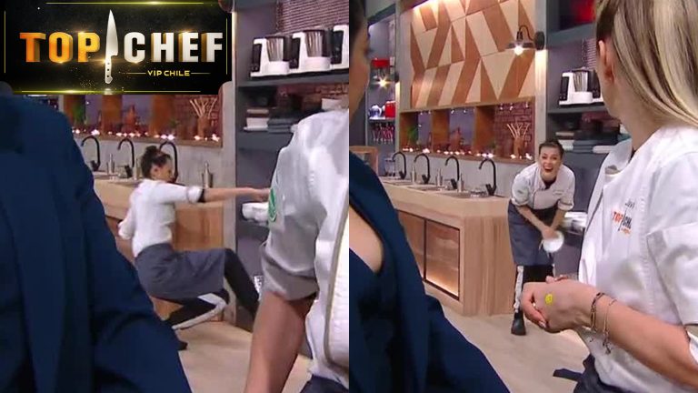 ¡Afírmate cabrita! Cony estuvo a punto de sufrir una gran caída en las cocinas de Top Chef