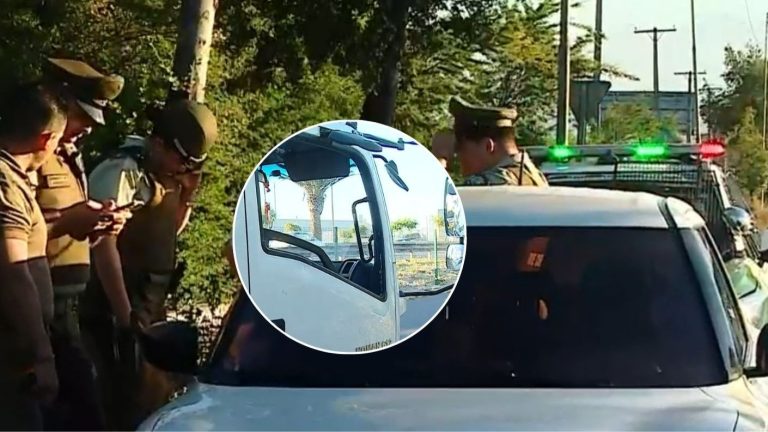 Carabinero de civil frustró violenta encerrona a camión en Pudahuel: Disparó contra delincuentes