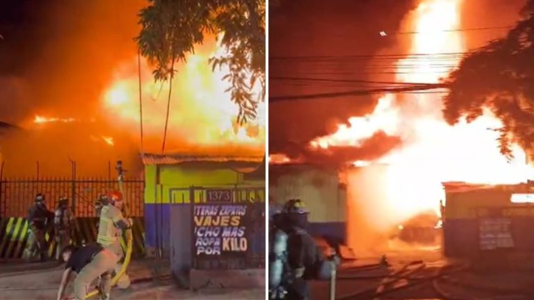 Incendio de gran magnitud afectó a tres locales comerciales en Estación Central