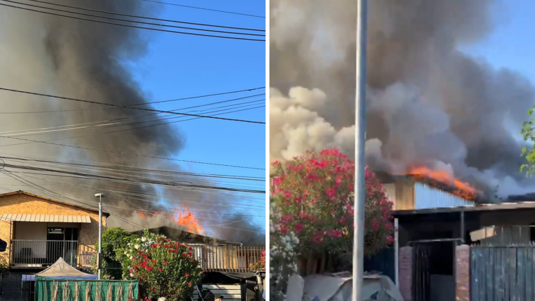 Grave incendio dejó cuatro viviendas quemadas en Recoleta