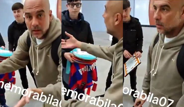 Pep Guardiola se enfada con jóvenes que le pidieron autógrafos y los llena de consejos: “No vengan”