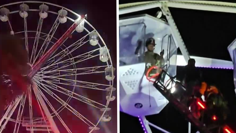 VIDEO | Así fue el rescate en la rueda de la fortuna a más de 30 metros de altura