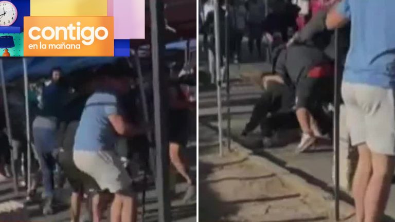 VIDEO | Captan agresiva pelea con patadas y combos en feria de Maipú por guerra de puestos
