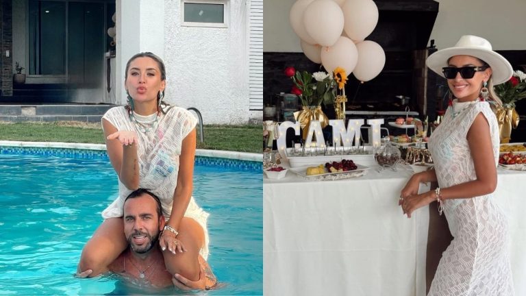 Incluyó piscinazo con Kaminski: Así fue el cumpleaños 34 de Camila Andrade en lujosa casa