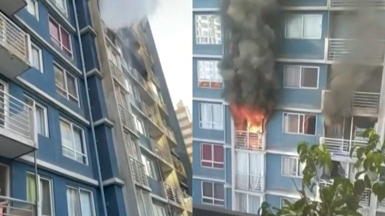 VIDEO | Voraz incendio afectó a departamento en centro de Santiago: Edificio debió ser evacuado