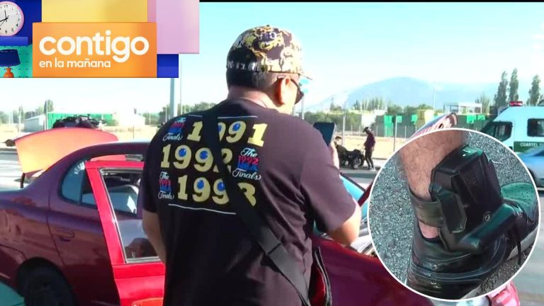 Hombre con tobillera intentó evadir fiscalización en Quilicura: Tuvo tenso diálogo con la prensa