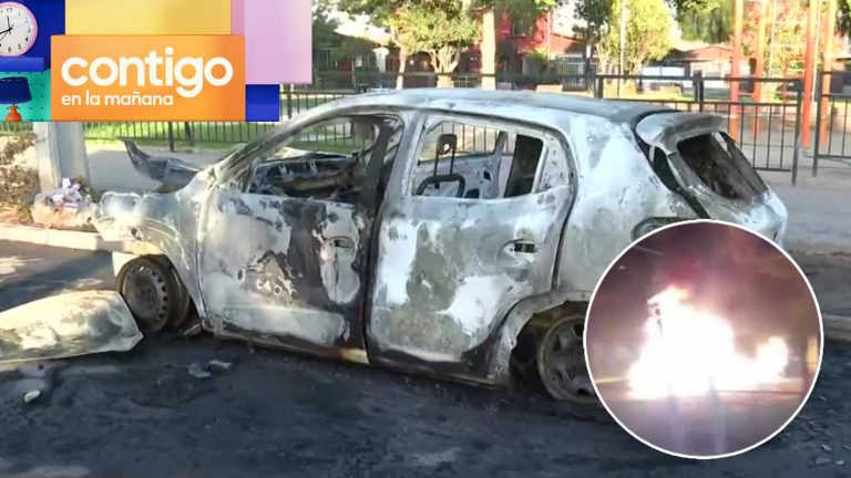 Impactante registro de sujetos que quemaron dos autos en Puente Alto: Carabineros inició las pericias